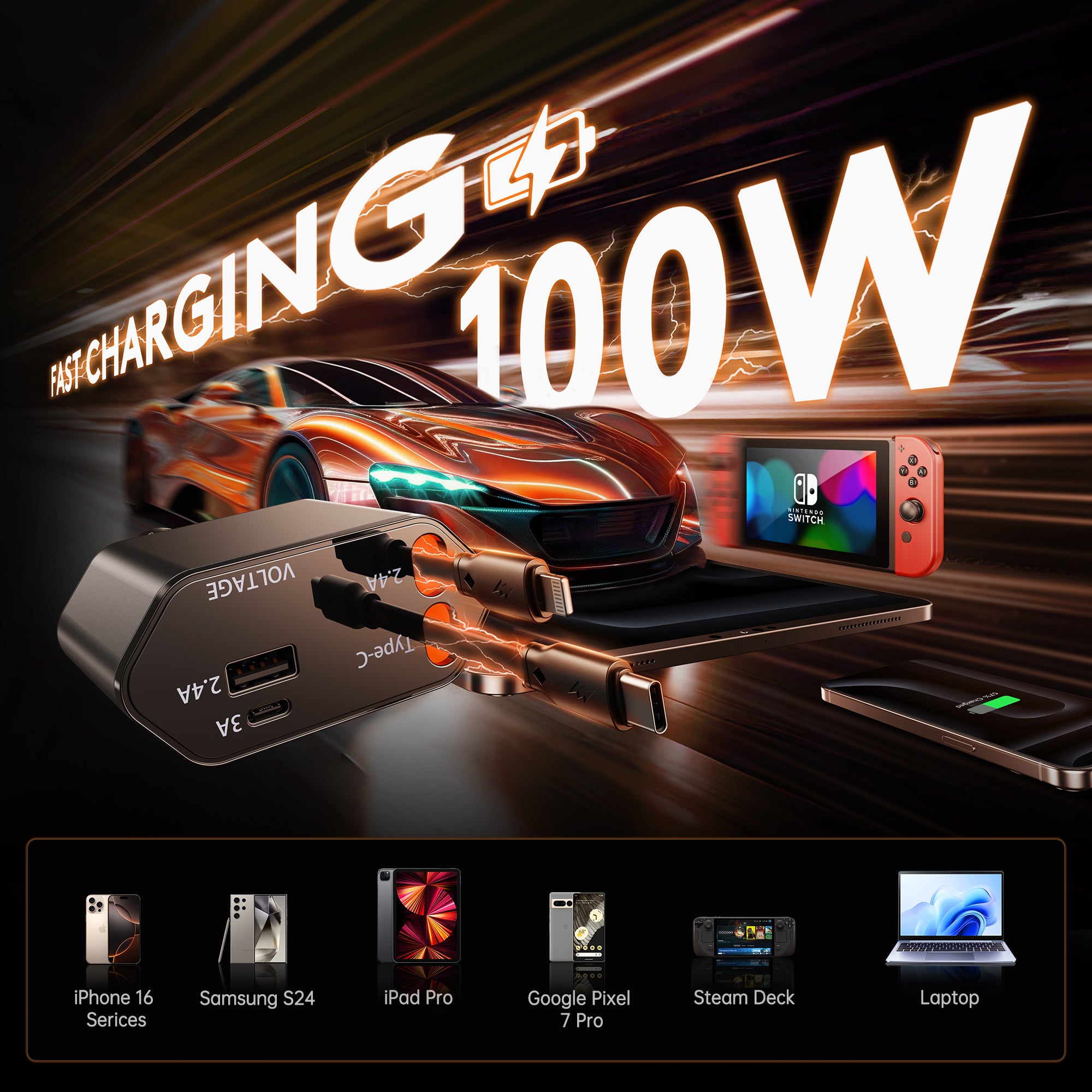 GUSGU Nav100 Retractable Car Charger