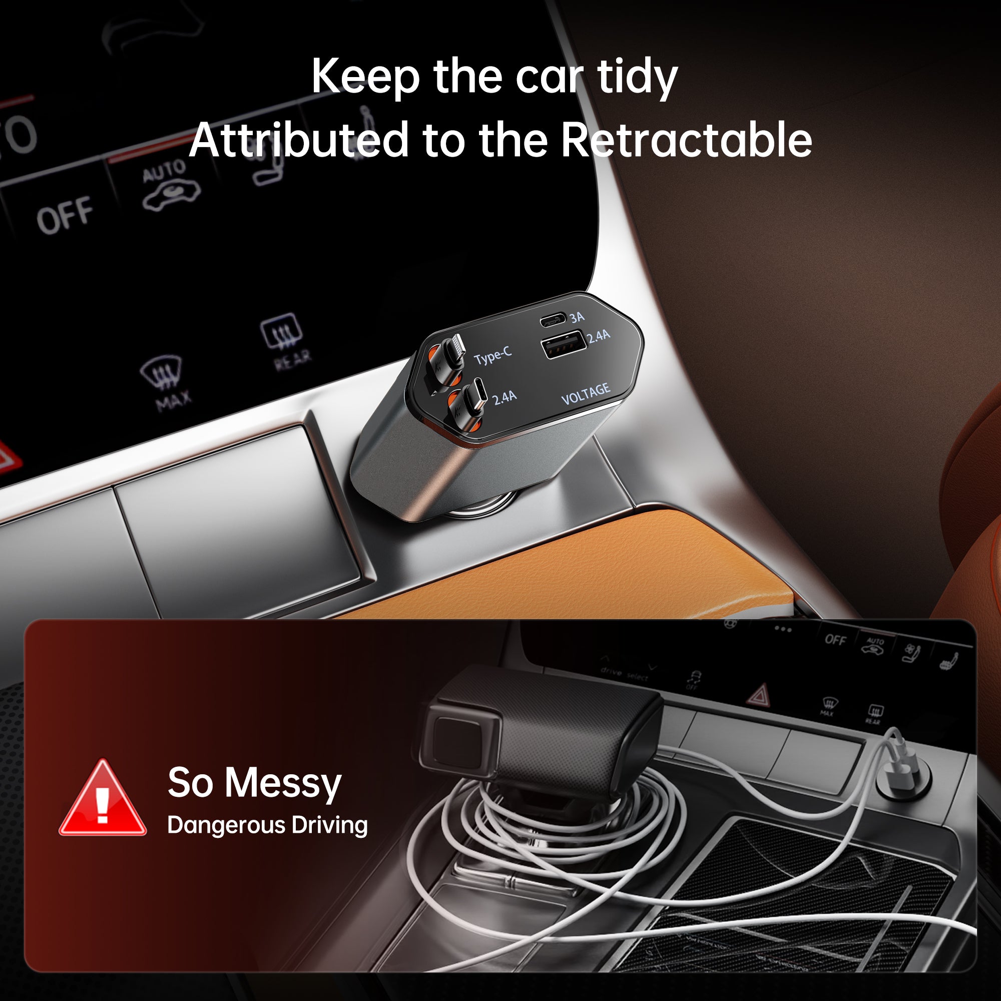 GUSGU Nav100 Retractable Car Charger