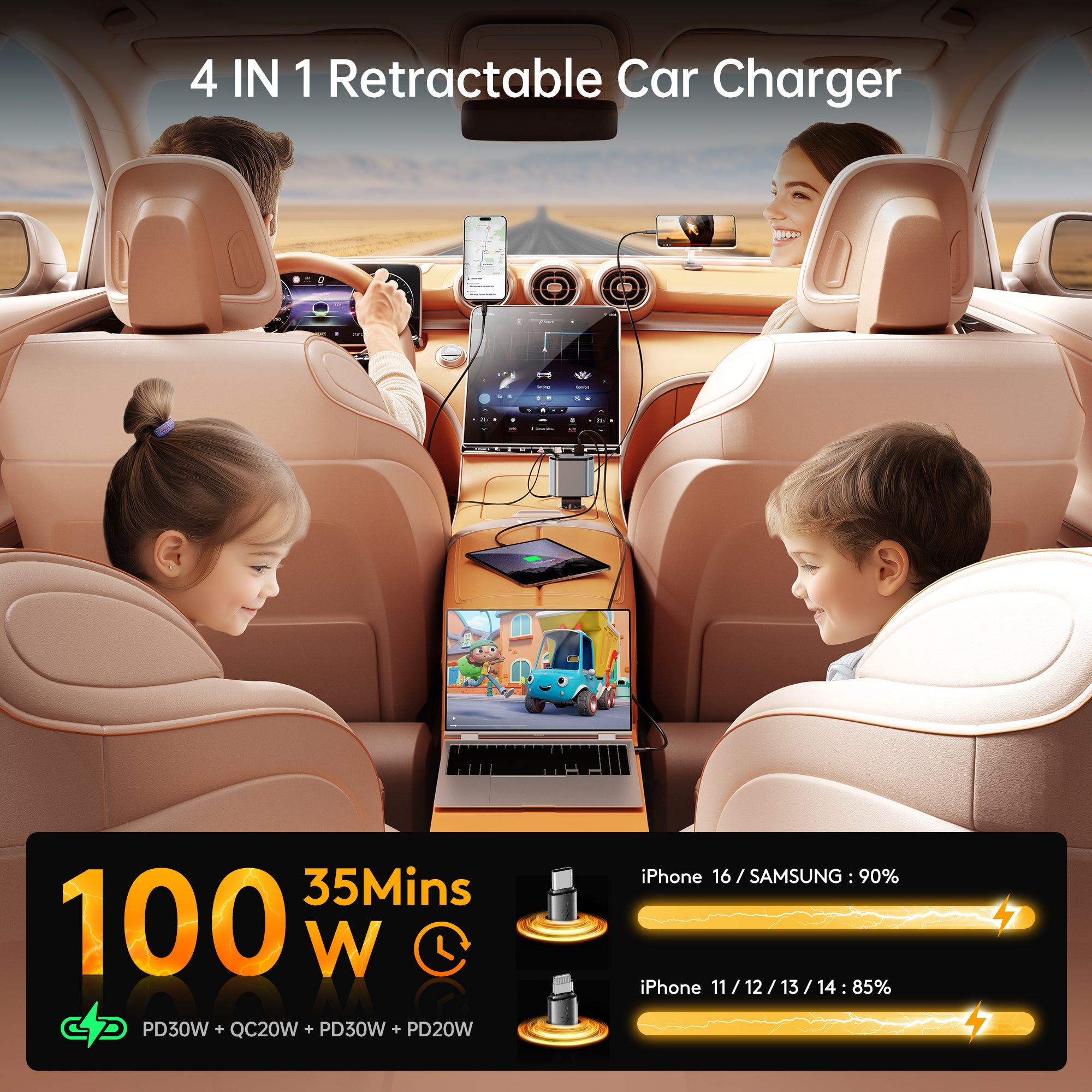 GUSGU Nav100 Retractable Car Charger