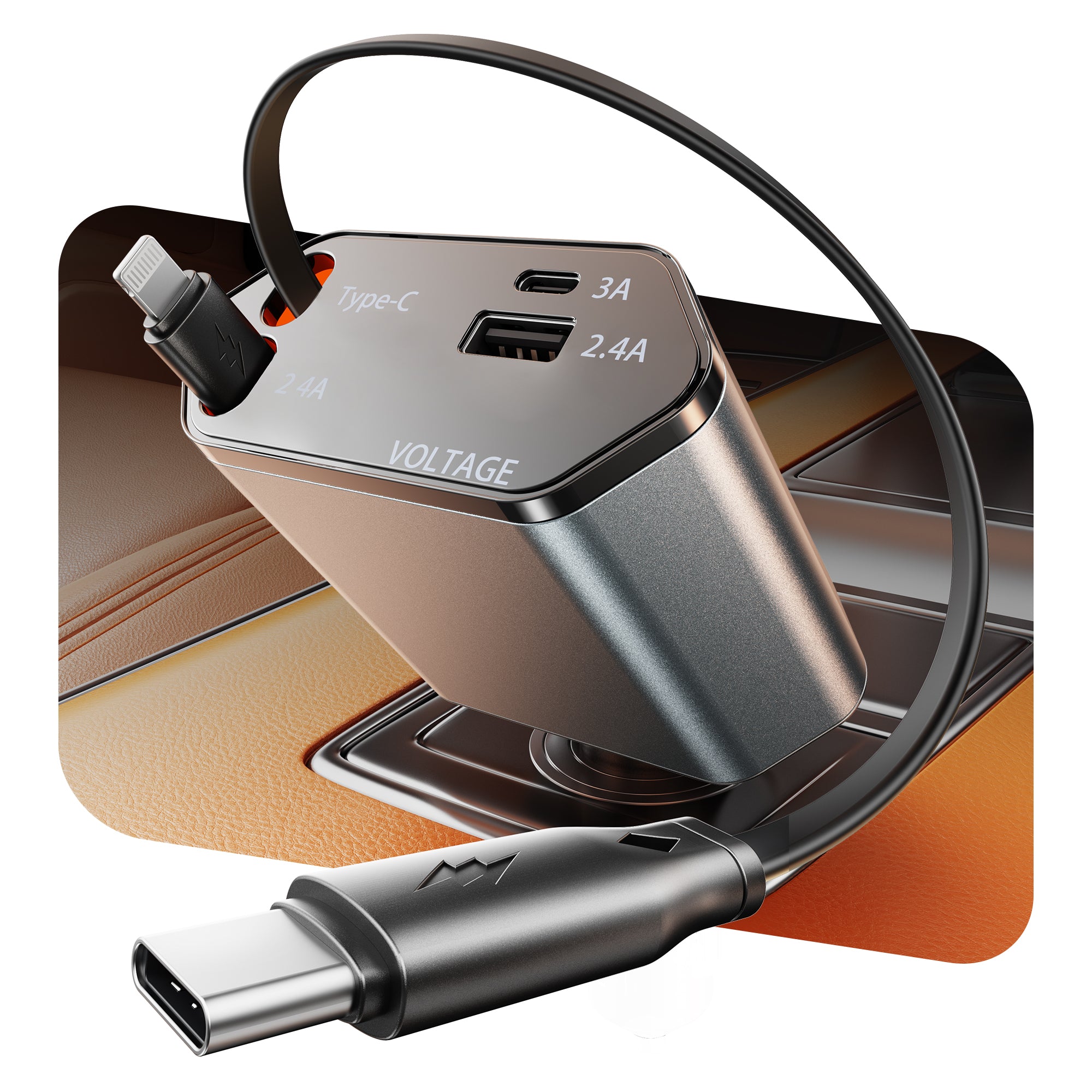 GUSGU Nav100 Retractable Car Charger