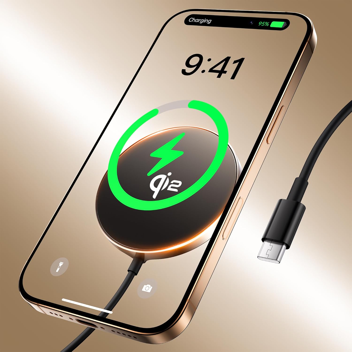 GUSGU Qi2 Certified 15W Magnetic Wireless Charger, Fast Charging Pad for iPhone, AirPods, and Android Devices with Wireless Charging Support