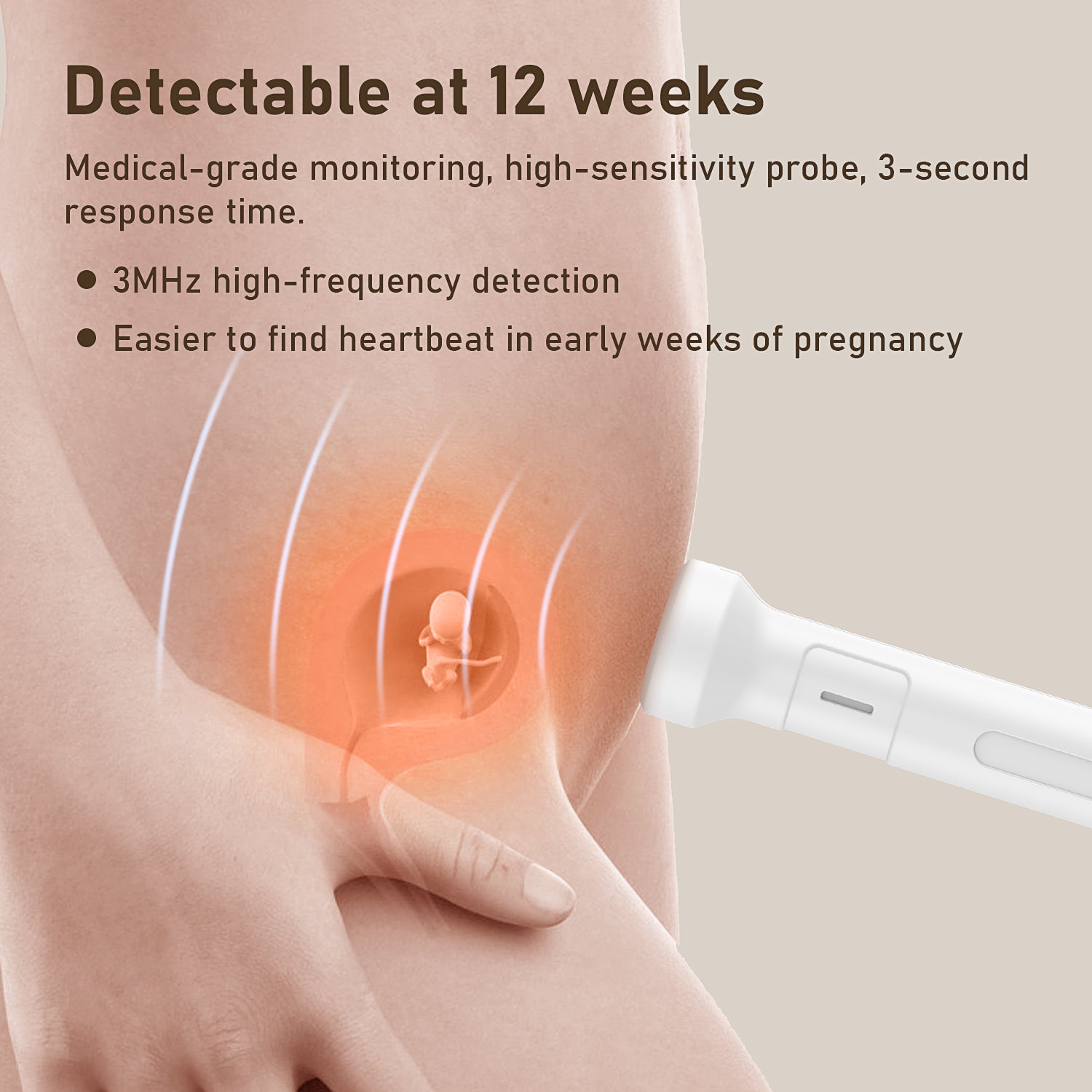 Baby Doppler Fetal Heartbeat Monitor, Easy to Use